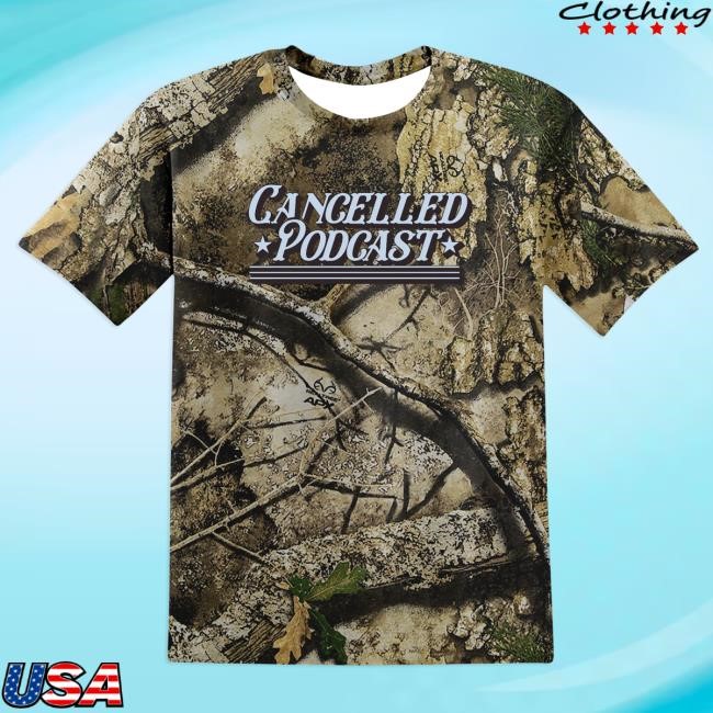 Official Canceled Merch The Cancelled Podcast Cancelled Podcast Camo Popover Shirt - Blue Edition