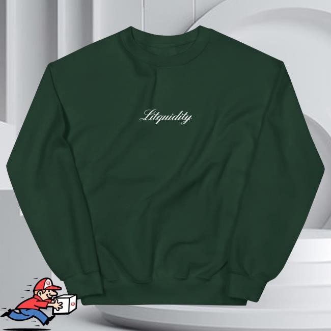 Litquidity Cursive Pullover Sweatshirt - Black | Forest GreenLitquidity Official Merch Store