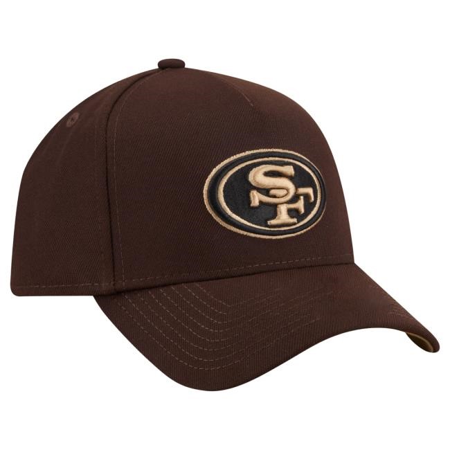 New Era A-Frame 9FORTY 49ers Burnt Wood NFL Football Adjustable Street Fan Hat