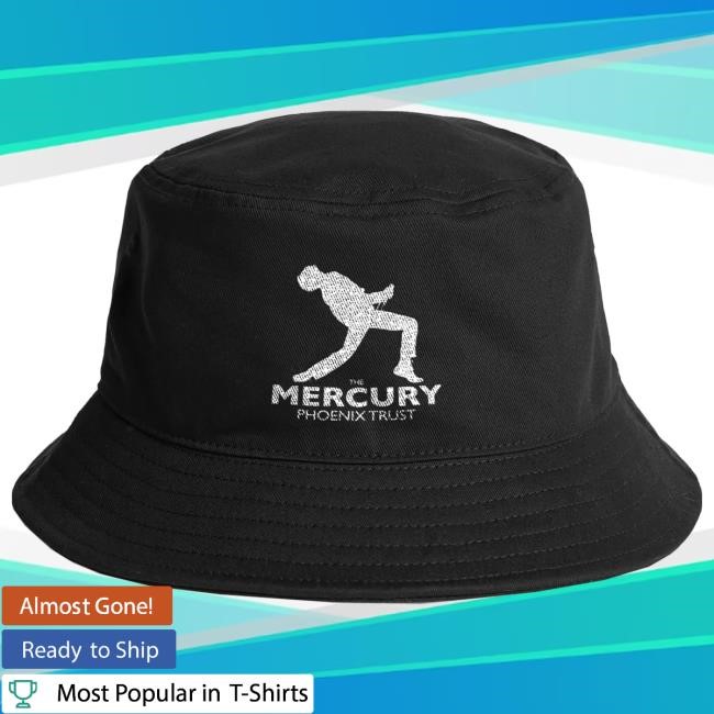 Official Queen Merch Store Mercury Phoenix Trust Logo Black Bucket Hat