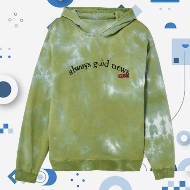 Official Urban Outfitters Apparel Clothing Pas De Mer Always Good News Tie Dye Popover Hoodie Green Tie-Dye UrbanOutfitters Store Shop