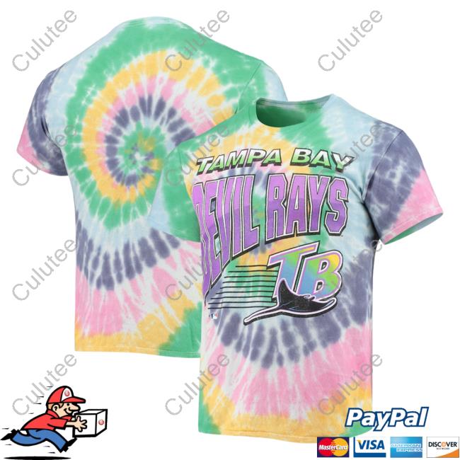 Tampa Bay Rays '47 White Vortex Vintage Tubular Tie-Dye Shirt 2023