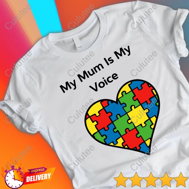 Autism My Mum Is My Voice Puzzle Heart T-Shirt
