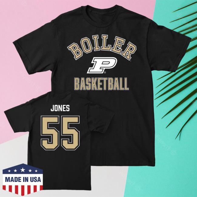 Official The Purdue Nil Store Merch Men's Basketball Black Classic - Lance Jones | #55 Tee Shirt