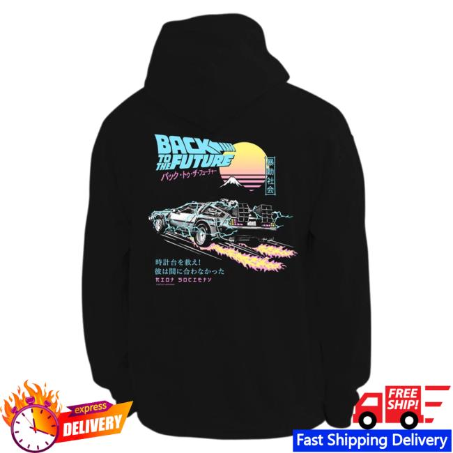Official Riot Society Merch Store Shop Riot Society Back To The Future Kanji Attractive Hoodie Black RiotSociety Apparel Clothing