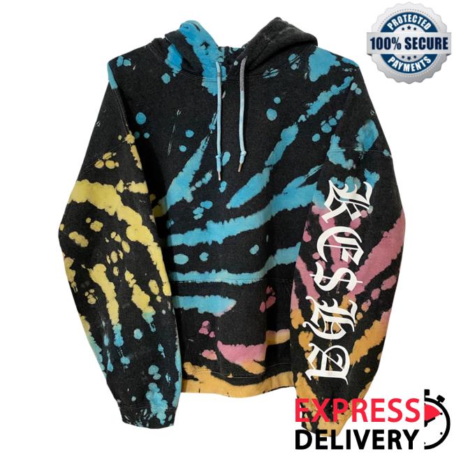 Official Kesha Tour Merch Ke$Ha Logo Tie Dye Popover Hoodie Ke$ha Clothing Store Shop