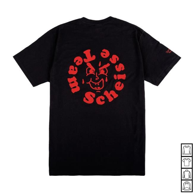 Team Scheisse rote Fratze Tee Team Scheisse Merch