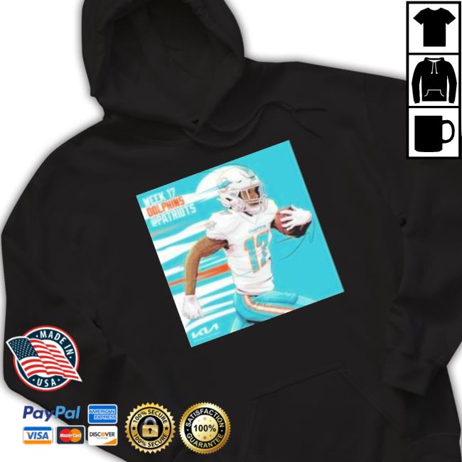Official Miami Dolphins Jaylen Waddle Week 17 Patriots T-Shirt