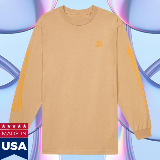 Official Dreamville Merch Classic Logo Long Sleeve T Shirt Khaki Dreamville Records