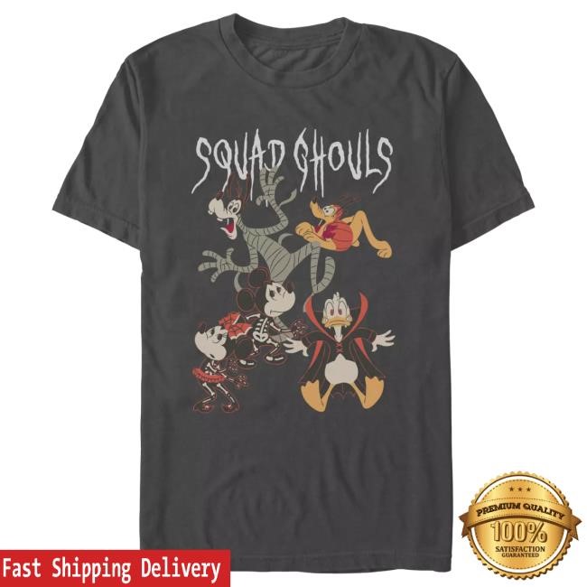 Official Disney Mickey Mouse and Friends ''Squad Ghouls'' Halloween Hot Shirt for Adults