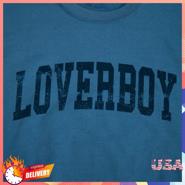 Drink Loverboy Vintage University - Blue Jean Pullover Sweatshirt