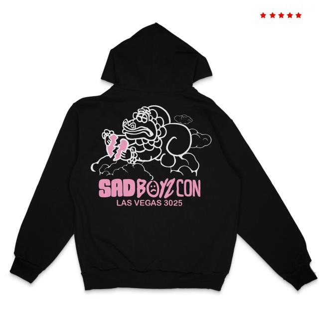 Official Sad Boyz Merch Sad Boyz Dragon Cloud Zip-up Popover Hoodie - Pink Print