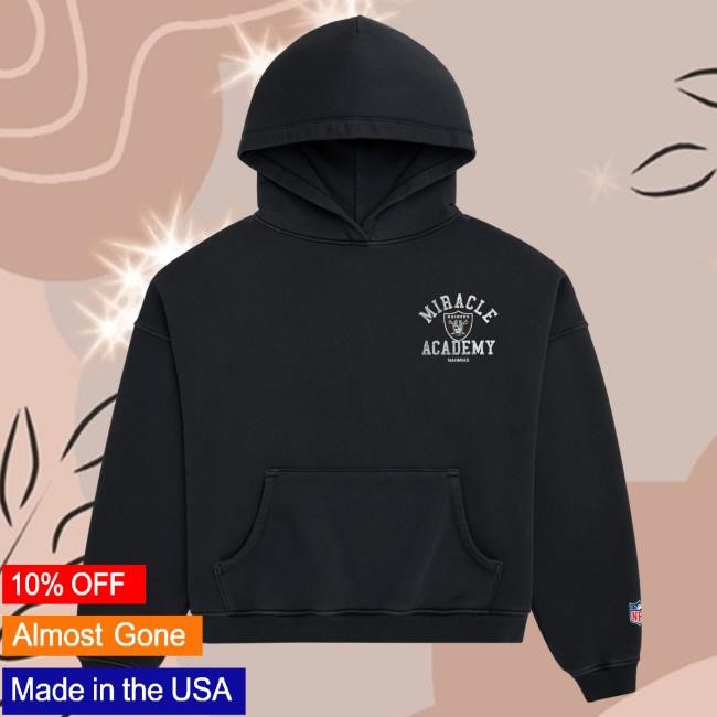 Official Fanatics Shop Store Merch Las Vegas Raiders Miracle Academy Unisex Pullover Hoodie - Black by NFL