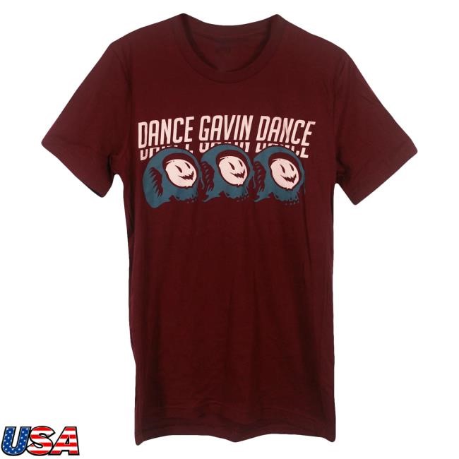 Official Dance Gavin Dance Merch Faces Maroon Top Shirt DanceGavinDance
