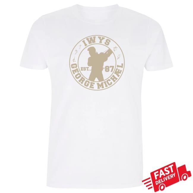 Official George Michael Merch Store George Michael IWYS Alt Crest Shirt New (White)