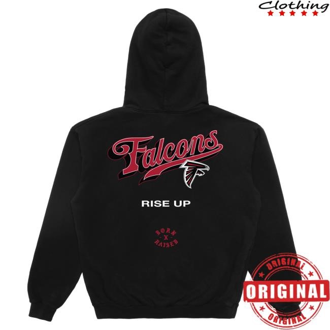 Official NFL Clothing Unisex Atlanta Falcons Born x Raised Black Pro Script Popover Hoodie ArizonaCardinals Official NFL Apparel Unisex Atlanta Falcons Born x Raised Black Pro Script Hooded Sweatshirt ArizonaCardinals