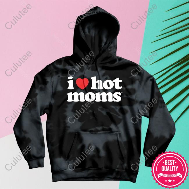 I Heart Hot Moms Black Dye Hoodies