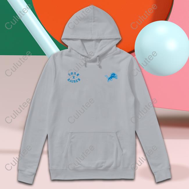 Detroit Lions Born X Raised Silver Detroit Lions Pullover Hoodie