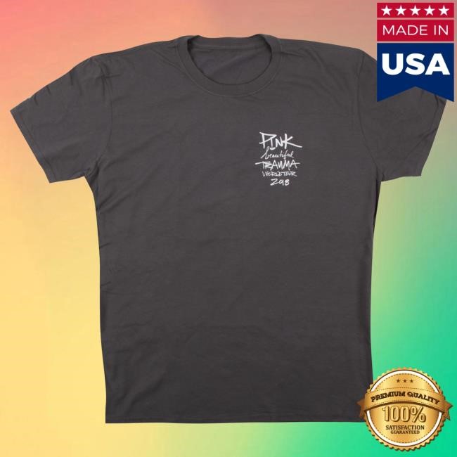 Official P!Nk Merch Beautiful Trauma Tour Crew T Shirt