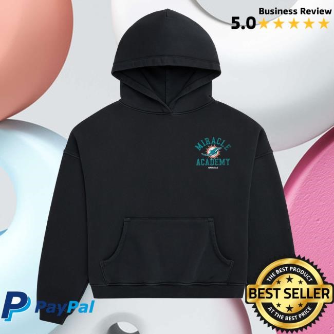 Official Fanatics Shop Store Merch Miami Dolphins Miracle Academy Unisex Hoodie - Black by NFL