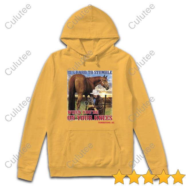 Oficial It's Hard To Stumble When You're On Your Knees Tombstone. Az. Shirt