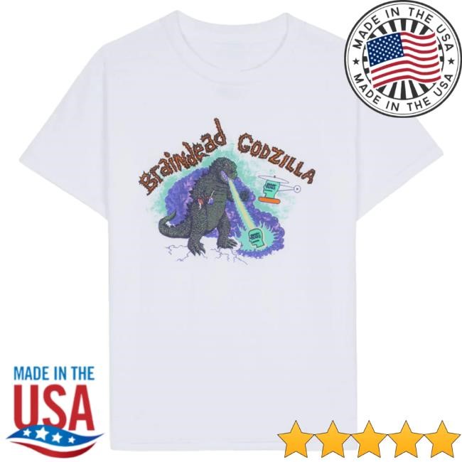 Official Brain Dead Merch Store We Are Brain Dead x Godzilla Maquette Kids Hot Shirt - White