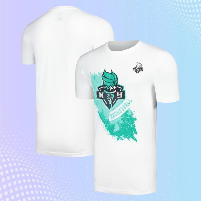 Official Ny Liberty Merch Store Unisex Stadium Essentials White New York Liberty Splashed New Shirt Ny Liberty Apparel Shop