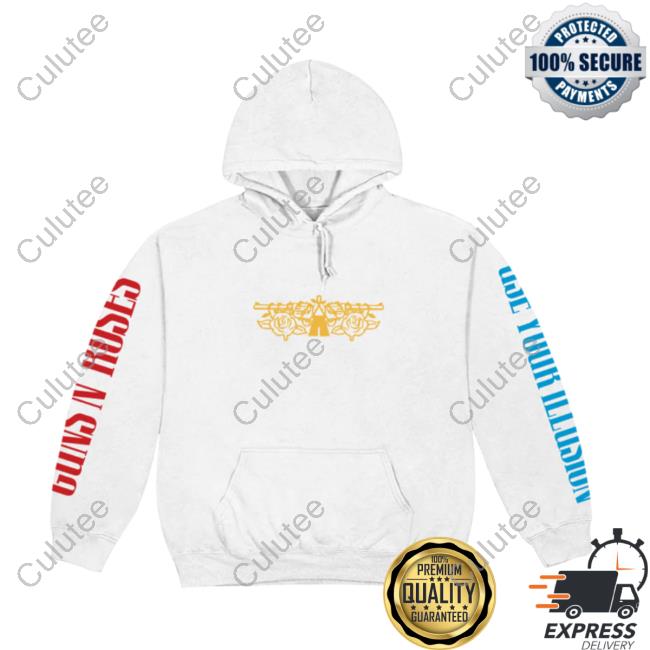 Official Guns N' Roses Clothing Store Shop Use Your Illusion White Hooded Sweatshirt Gnr Merch