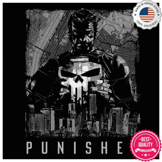Official Heroes And Villains Forge Series Marvel The Punisher NYC Skyline Forge Tshirt