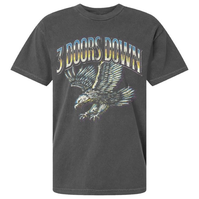 Official 3 Doors Down Merch Chrome Eagle T Shirt