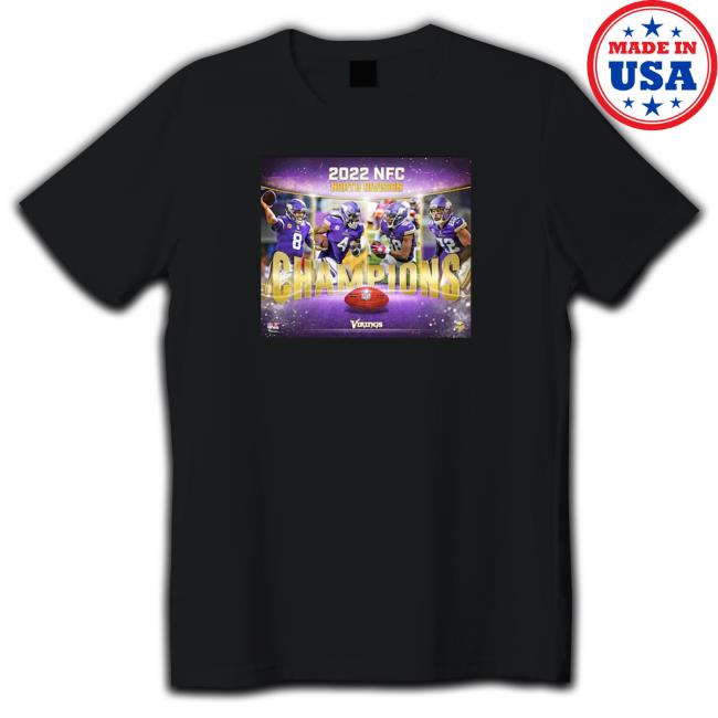 Official Minnesota Vikings 2022 NFC North Division champions poster Long Sleeve Tee