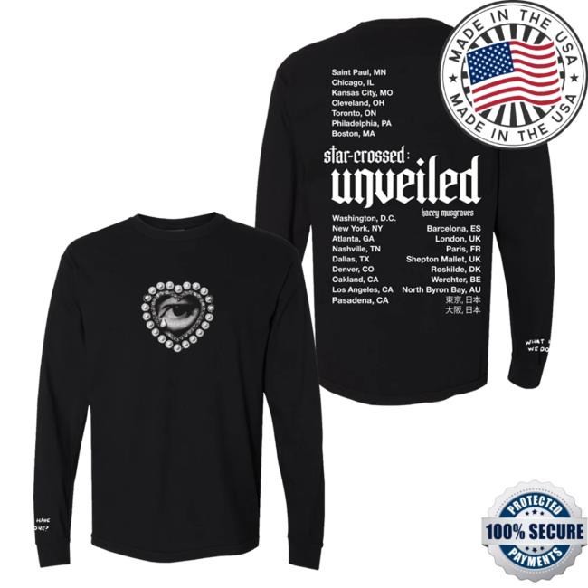 Official Kacey Musgraves Merch Store Shop K A C E Y M U S G R A V E S Star-Crossed: Unveiled Black World Tour Long Sleeve Tees KaceyMusgraves Spaceykacey