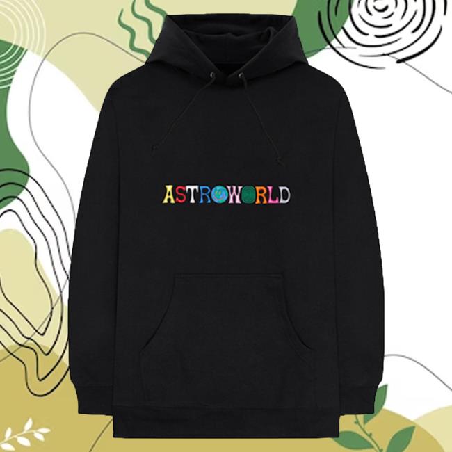 Official Travis Scott Merch Store Travis Scott Astroworld Logo Hooded Sweatshirt Black TravisScott Shop