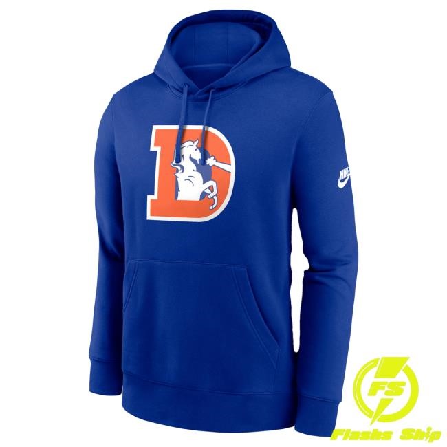 Men's Nike Royal Denver Broncos Club Popover Hoodie