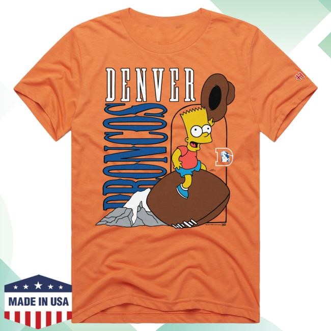 Official Denver Broncos Homage x The Simpsons Youth Hot Shirt - Orange