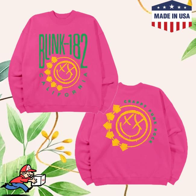 Official Blink 182 Merch Smiley california crappy punk rock Crewneck Sweatshirt