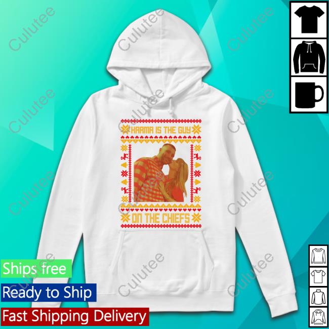Wildpoppylanestudios Merch Karma Is The Guy On The Chiefs Christmas Sweatshirt