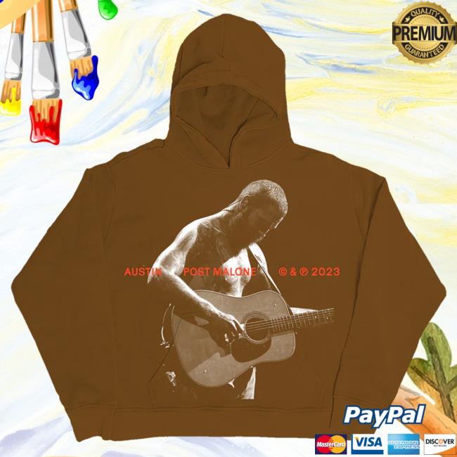 Official Post Malone Merch Store Post Malone Austin Guitar Popover Hoodie Post Malone Apparel Clothing Shop PostMalone