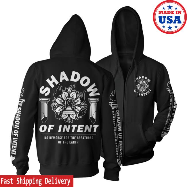 Official Indie Merch Store Shadow Of Intent No Remorse Zip Up Pullover Hoodie Indiemerchstore