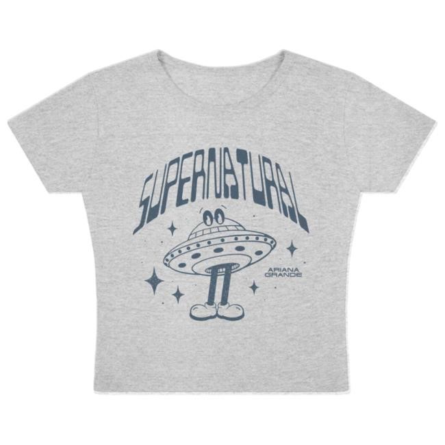 Official Ariana Grande Merch Store Supernatural Baby Top Shirt (Grey) ArianaGrande