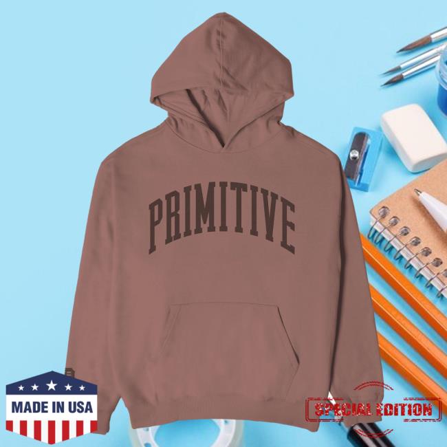 Official Primitive Skateboarding Apparel Clothing Merch Store Shop Collegiate Arch Hw Crewneck Sweatshirt Brick