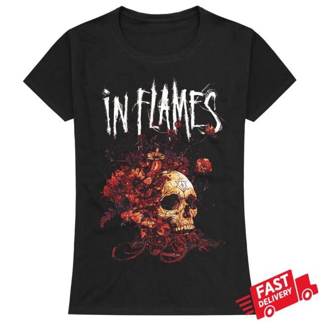 In Flames ﻿Skull & Vines New Shirt In Flames Merch Shop