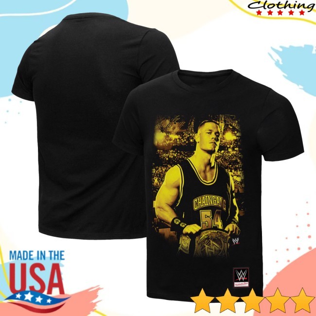 Mitchell & Ness Black John Cena Gold T-Shirt Wshop Shirt