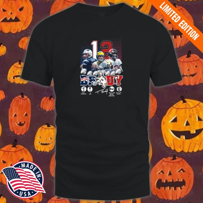 New England Patriots vs Tampa Bay Buccaneers Tom Brady 12 2022 signature Long Sleeve Tee