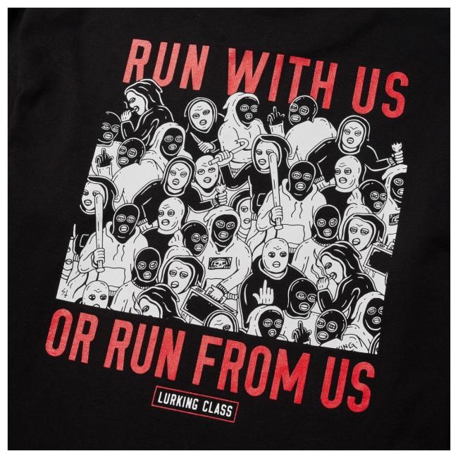 Official Lurking Class Run With Us Long Sleeve Tshirt - Black