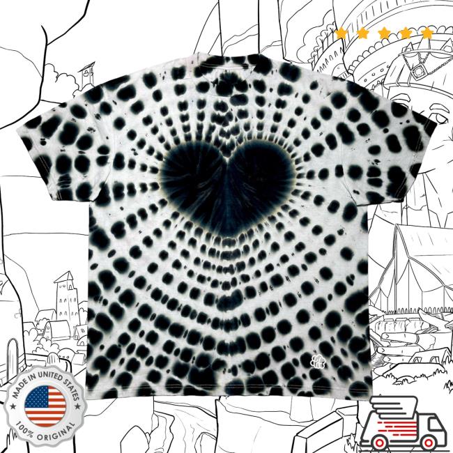The Tie Dye Company Black Filled Heart Spiral Tie Dye Tee Shirt