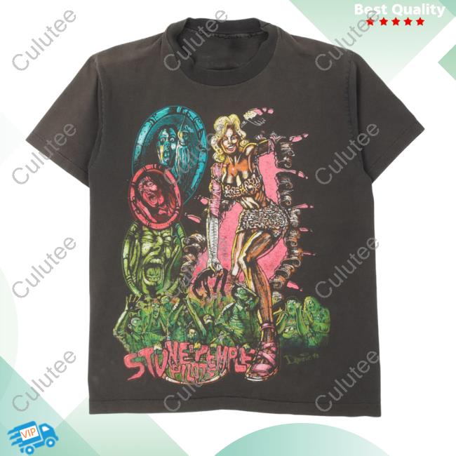 Official Justin Reed Vintage Stone Temple Pilots Zombie Tee Shirt Black Justinreed