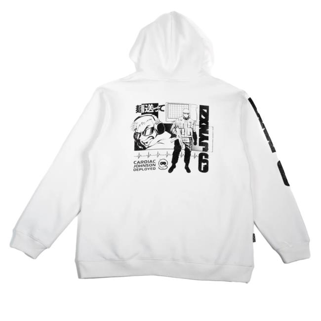 Shop Space Station Jynxzixssgxr6 Cardiac Johnson Hoodie White Jynxzixssgxr6 Cardiac Johnson Pullover Sweatshirt White