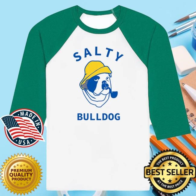 Official Duke and Winston Salty Bulldog Baseball Long Sleeve Shirts (White/Kelly Green)