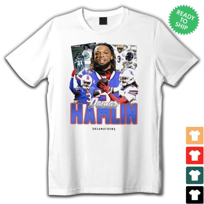 Official Sam Martin Wearing Damar Hamlin Dreamathon T- shirt